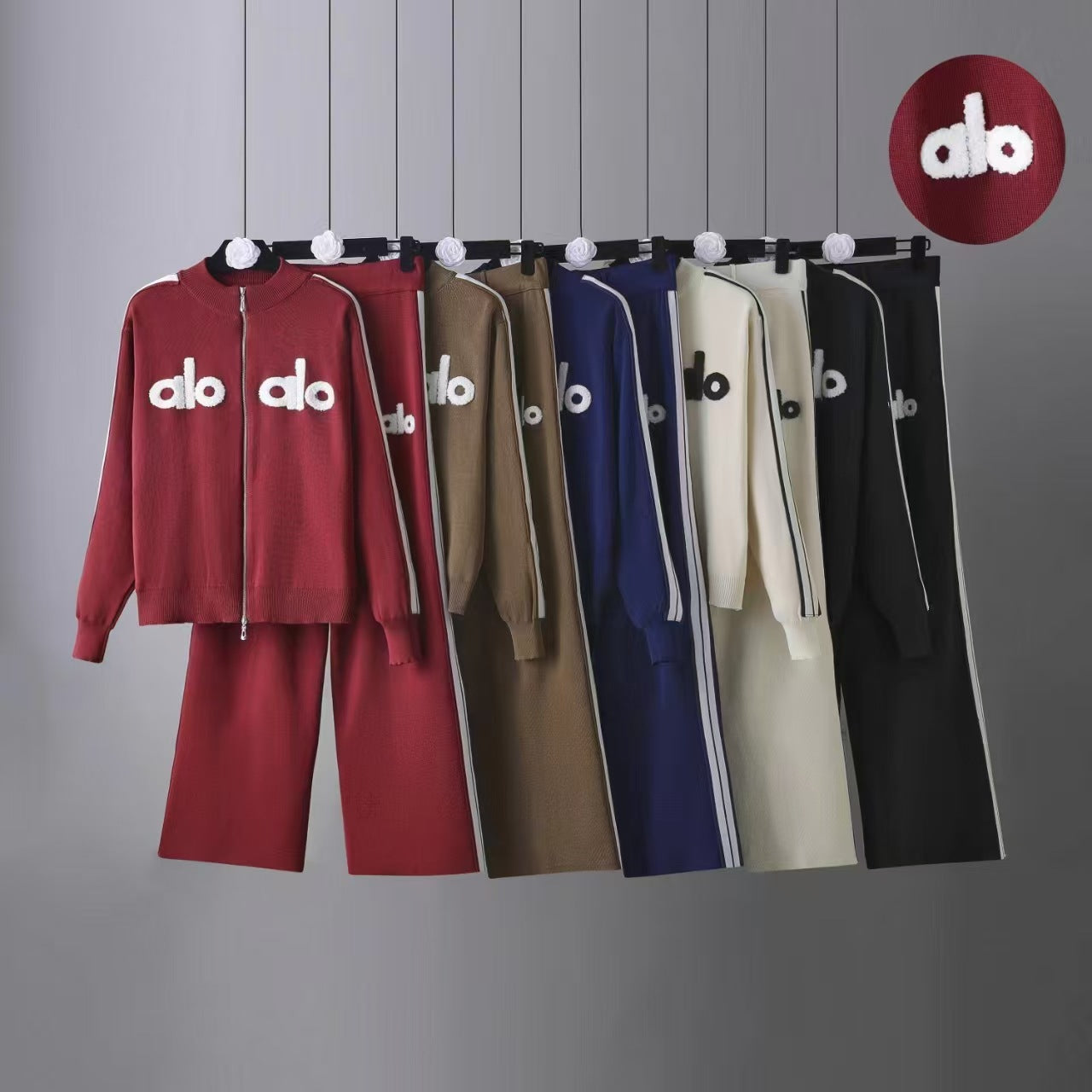 European Goods Casual Sports Knitted Long-sleeved Suits