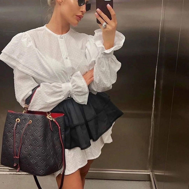 Women's Sleeve Shirt Dress For French Minority Matching Dresses