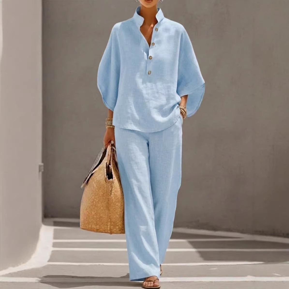 Women's Shirt Outfit Button Loose Comfort Suits