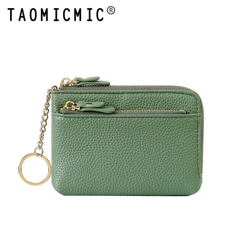 Women's Zipper Short Leather Carry-on Pendant Earphone Ladies Wallets