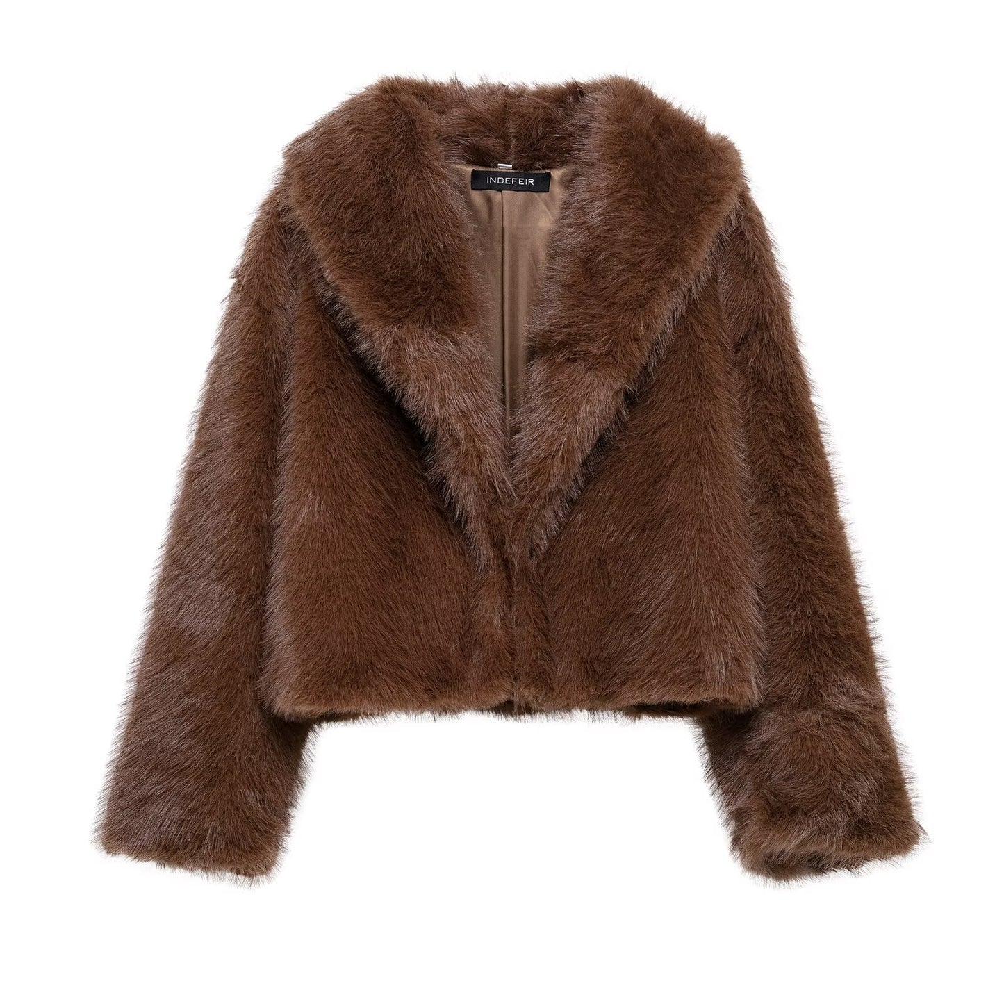 Women's Fashion Casual Artificial Fur Effect Long-sleeved Coats