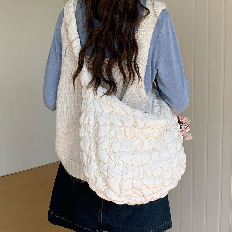 Style Pleated Cloud Portable Bubble Large Crossbody Bags
