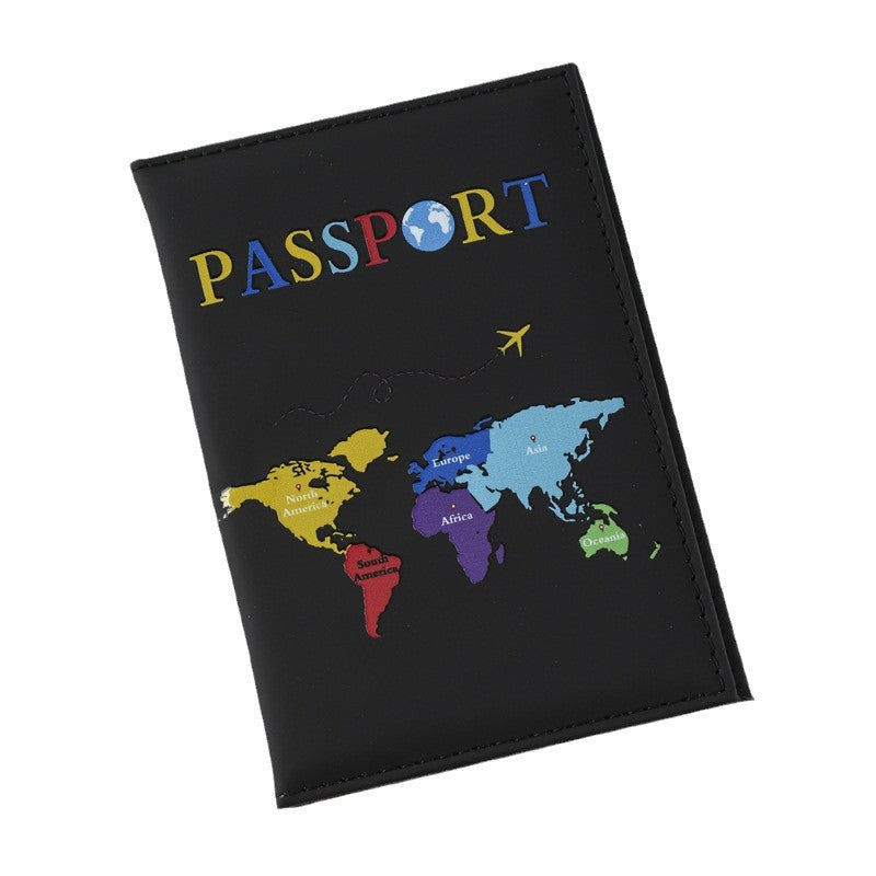 Color Map Passport Cover Storage Ticket Card Holder
