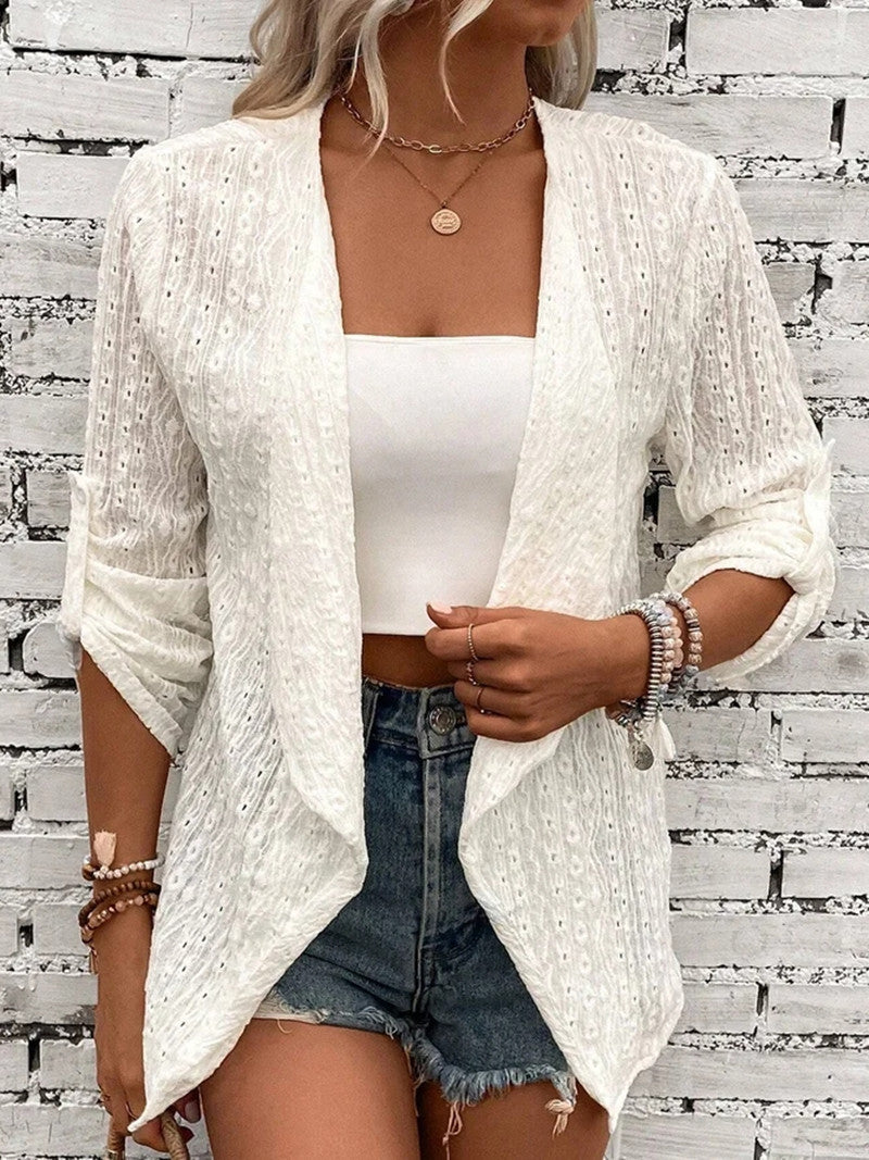 Women's Solid Color Casual Sleeve Middle Button Women's T-shirt