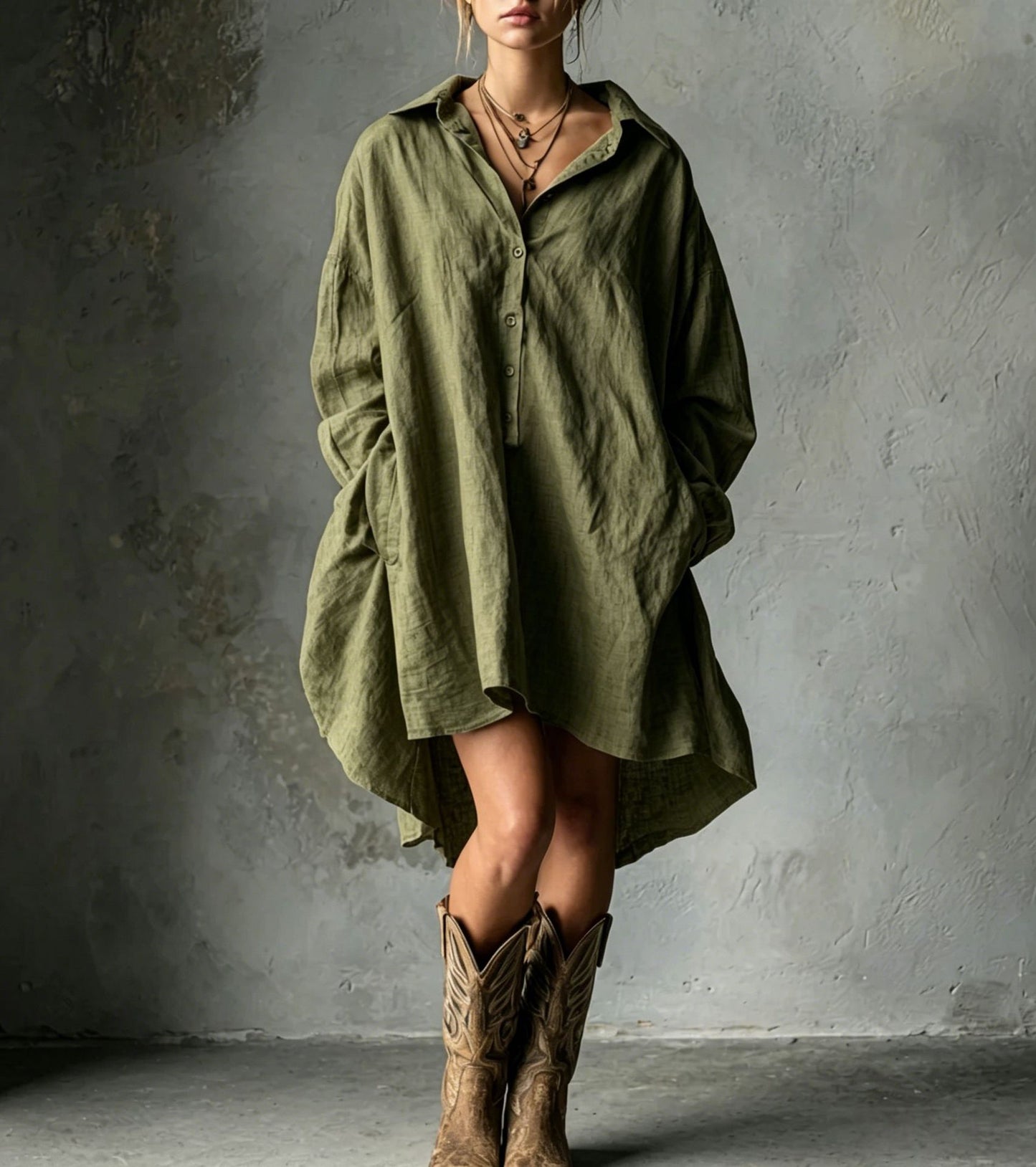Women's Style Cotton Linen Shirt Summer Loose Casual Island Vacation Commuter Dress