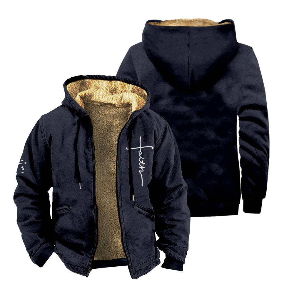 Fleece-lined Thickened Ethnic Style Zipper Pocket Coats