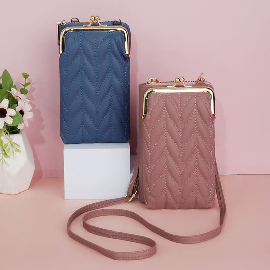 Women's Korean Style Rhombus Simple Vertical One Phone Bags
