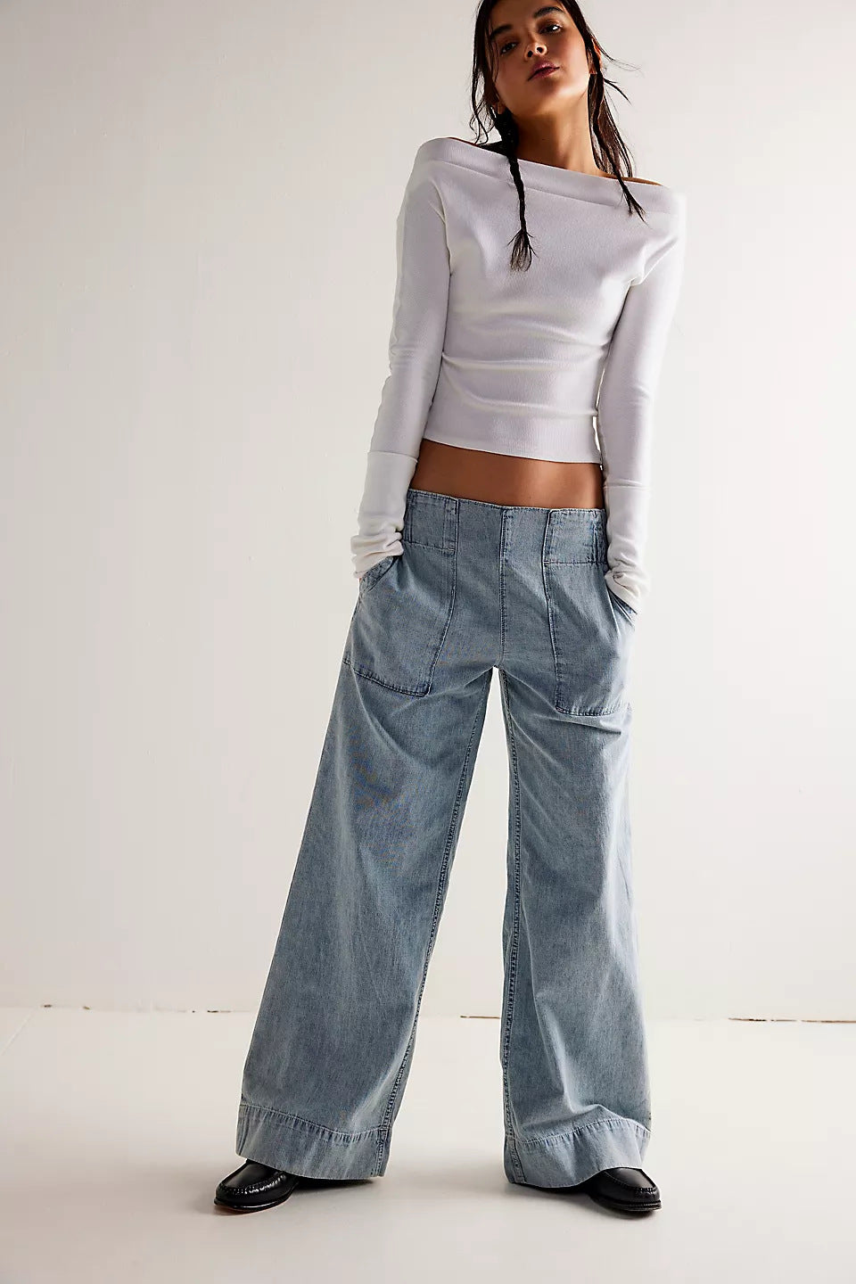 Women's Fashionable Personalized Low Waist Denim Trousers Loose Jeans