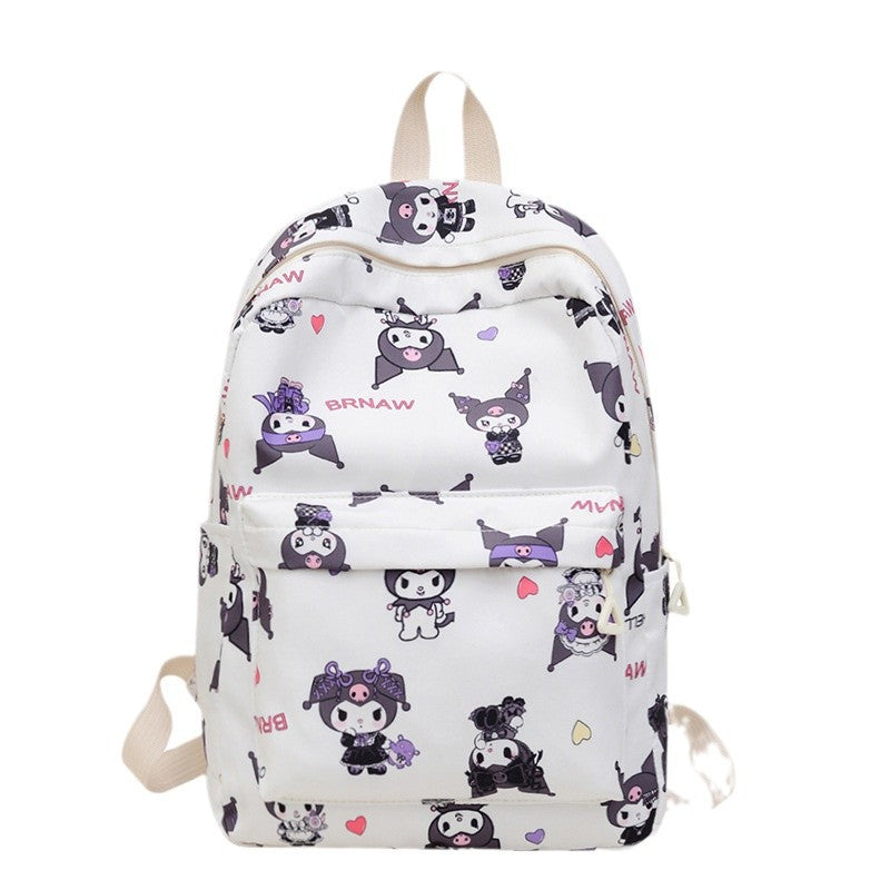 Large Capacity Portable Burden Alleviation Cartoon Clow Middle School Students' Schoolbags