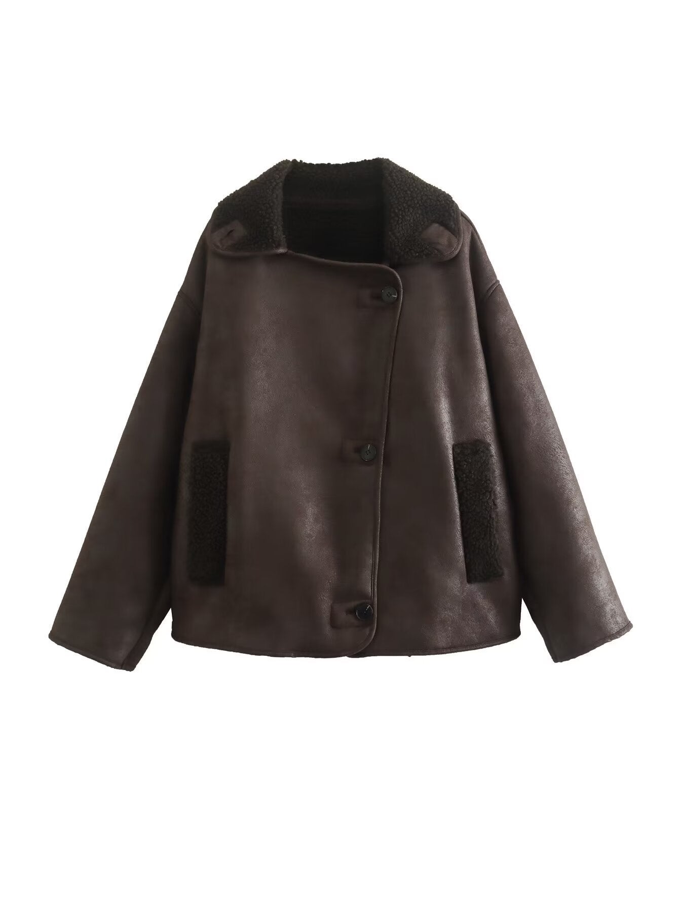 Women's Elegant Lapel Bronzing Double-sided Pocket Jackets