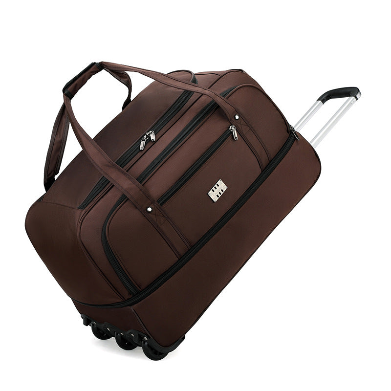Capacity Oxford Cloth Foldable Tug Heightened Three Wheels Travel Bags