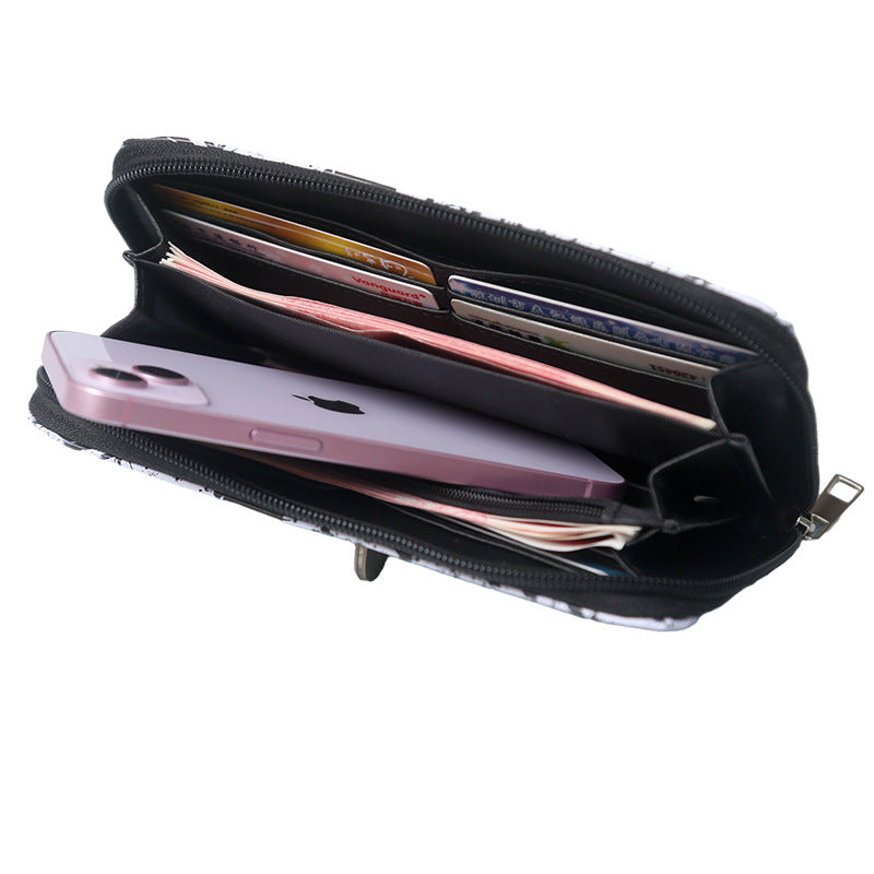 Women's & Men's & Vintage Bat Print Long Large Ladies Wallets