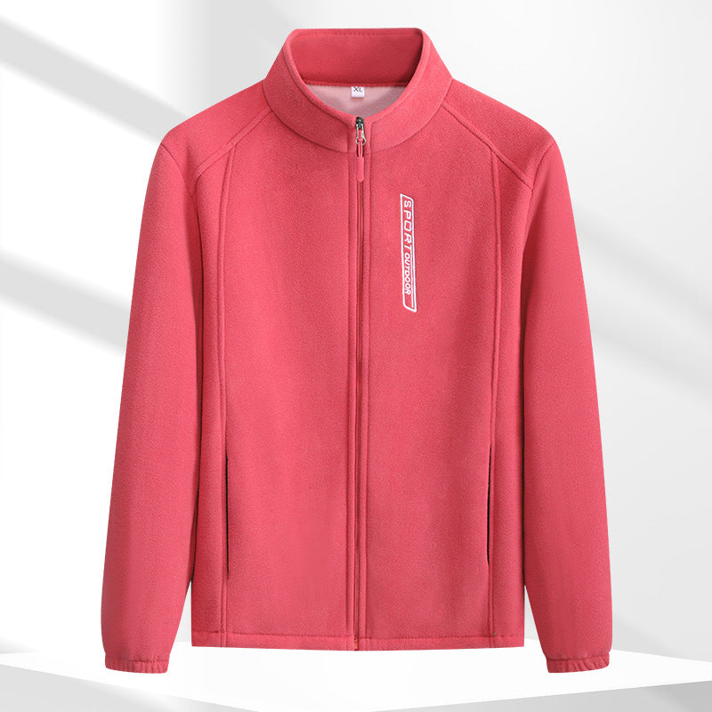 Women's Polar Fleece Fleece-lined Thickening Stand Collar Zipper Women's Sweater, Sweater