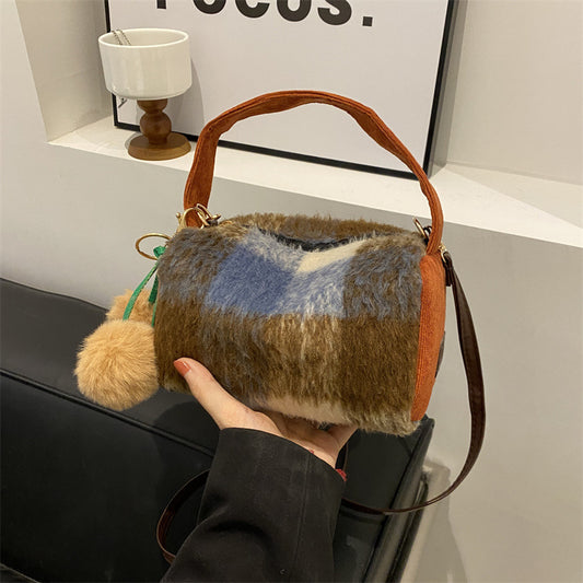 Plaid Fashion Today Popular Korean Pillow Shoulder Bags