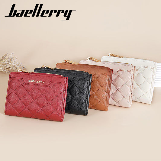 Women's Warm Color Short Snap Button Zipper Ladies Wallets