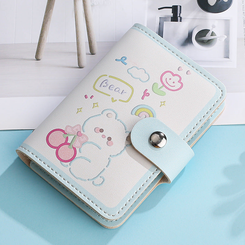 Cute Compact Large Capacity Cartoon Coated Page Card Holder