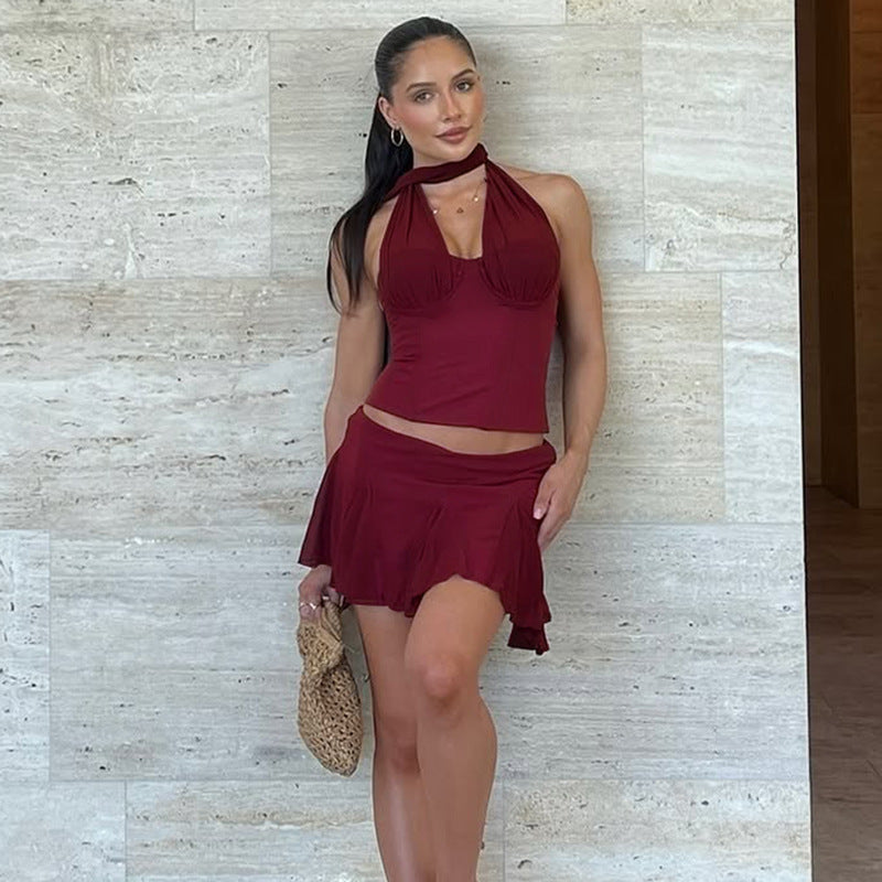 Women's Summer Halter Small Tank Ultra Two-piece Suits