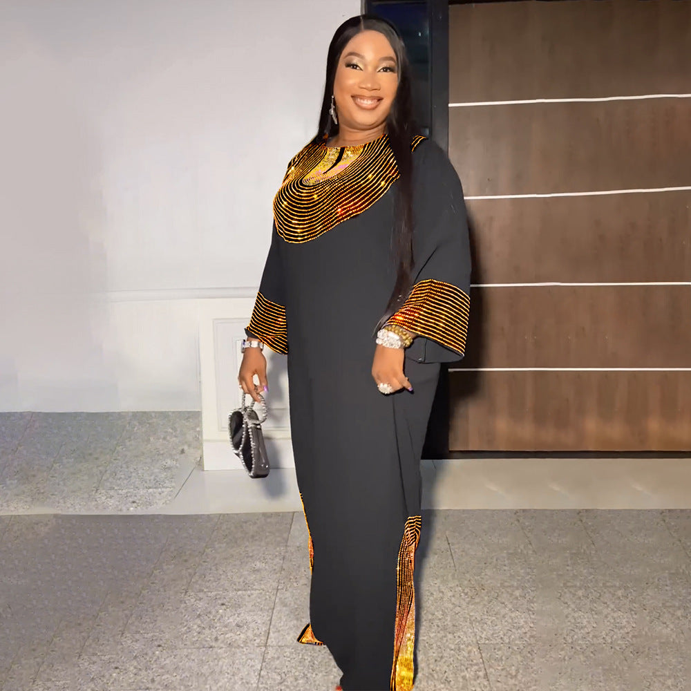 Women's Africa Dress Muslim Hot Drilling Saudi Party Fashion Dresses