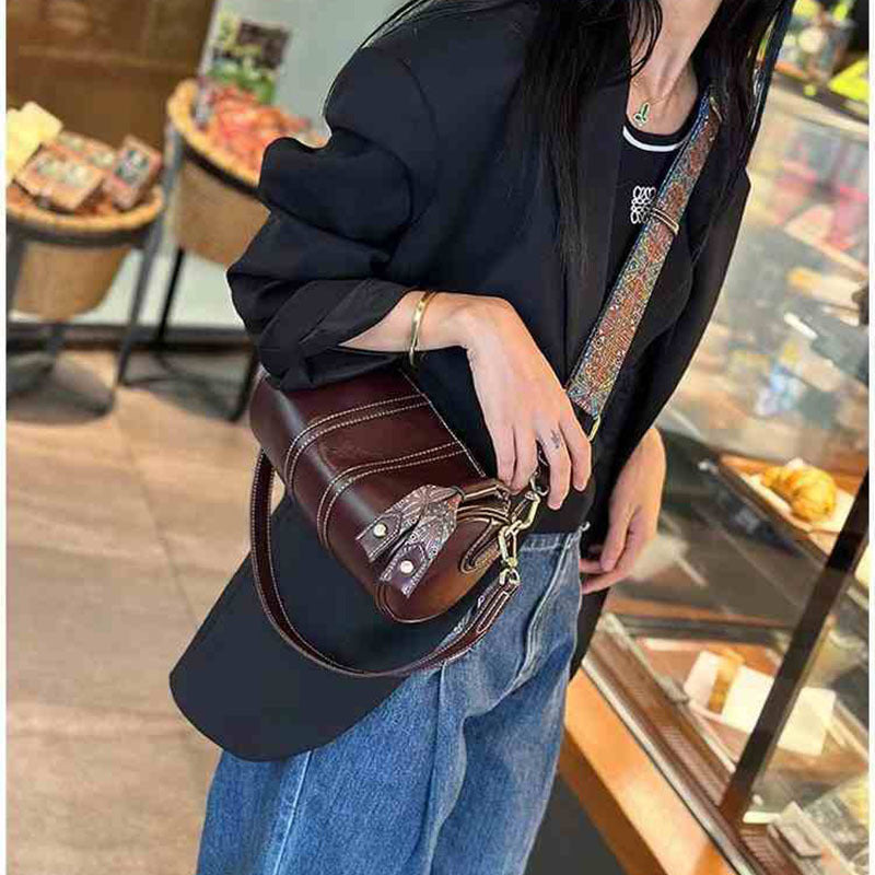 Women's Vegetable Tanned Leather Cowhide Simple Fashion Bags