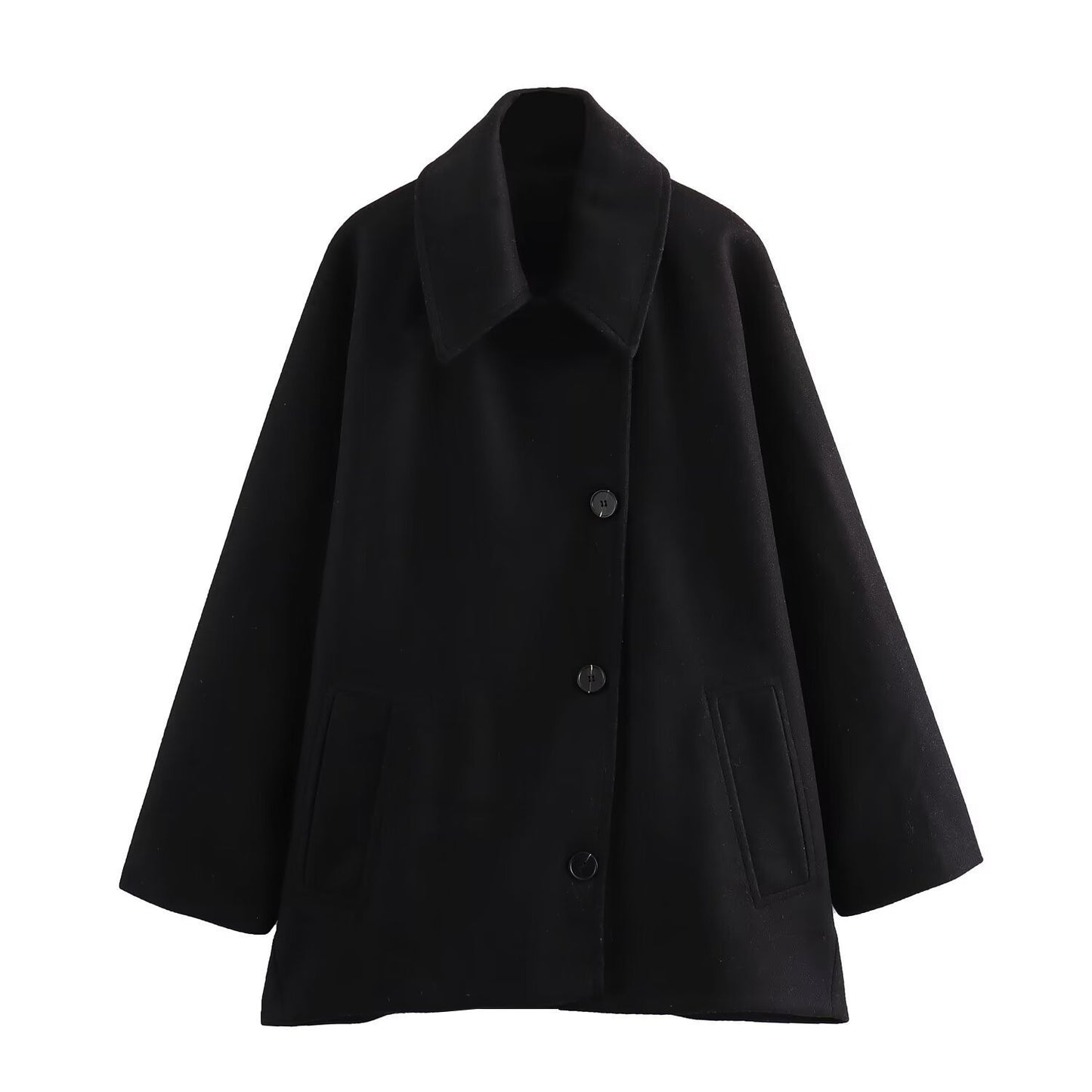 Women's Street Fashion Casual Woolen Thick Overcoat Shorts
