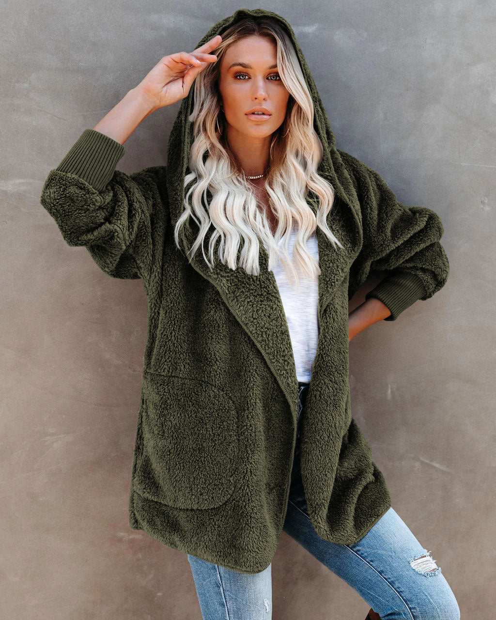 Women's Autumn Long-sleeved Casual Hooded Solid Color Women's Sweater, Sweater