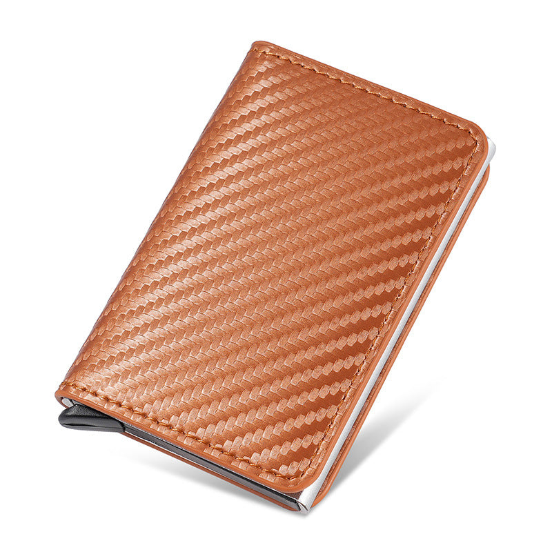 Men's Carbon Fiber Cassette Automatic Pop-up Metal Card Holder