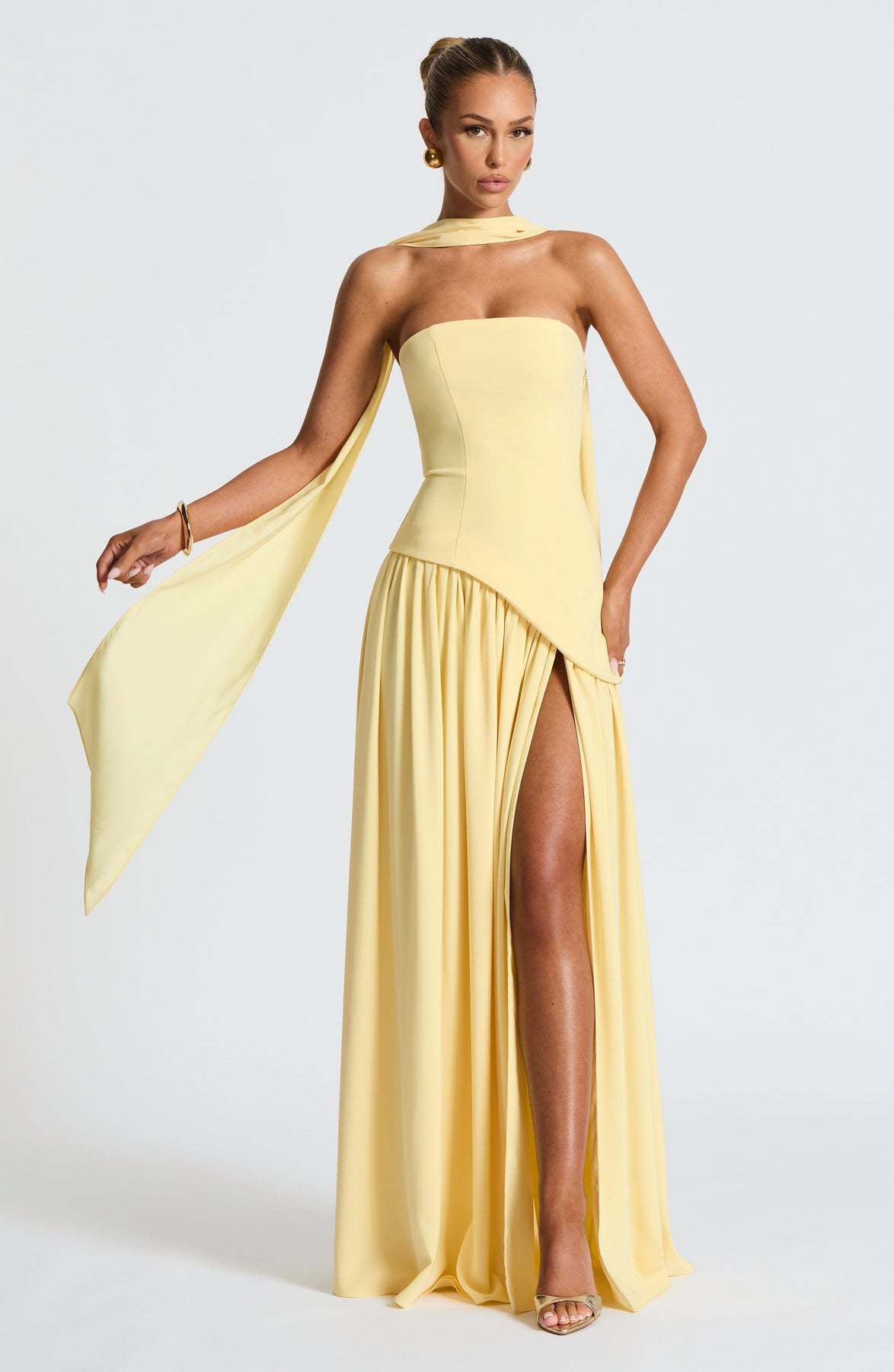 Women's Tube Pure Color Split Dress Fashion Sexy Dresses