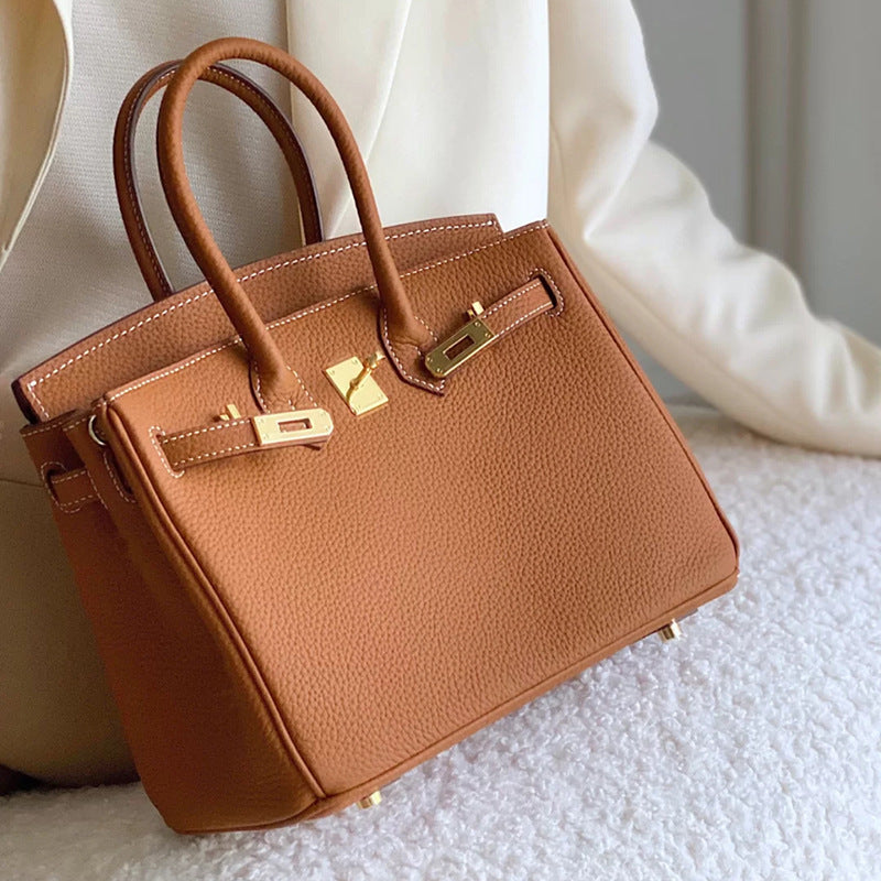 Women's Version First Layer Cowhide Genuine Leather Kelly Handbags