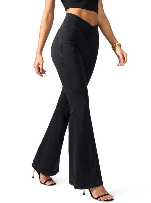 Women's Fashionable High Waist Skinny Elastic Cross Jeans