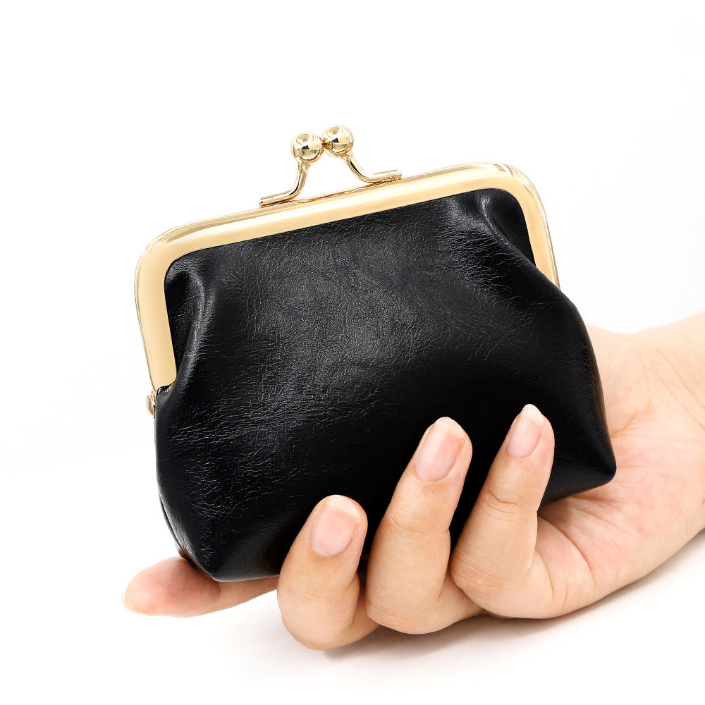 Oil Leather Iron Clamp Exquisite Large Card Holder