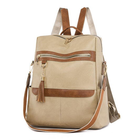 Women's Korean Fashion Solid Color Large Capacity Backpacks