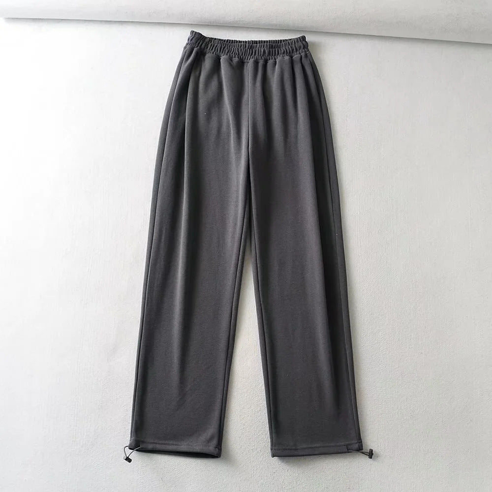 Women's Fashion Autumn Elastic High Waist Two-way Pants