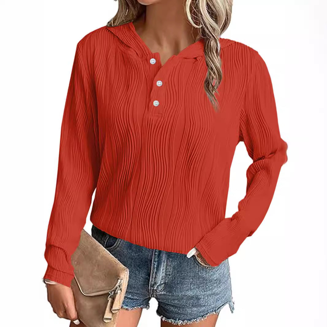 Women's Solid Color Hooded Casual For Women's Sweater, Sweater