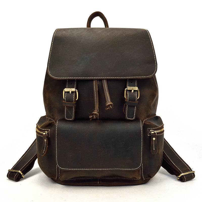 Women's & Men's & Crazy Horse Leather Retro Backpacks