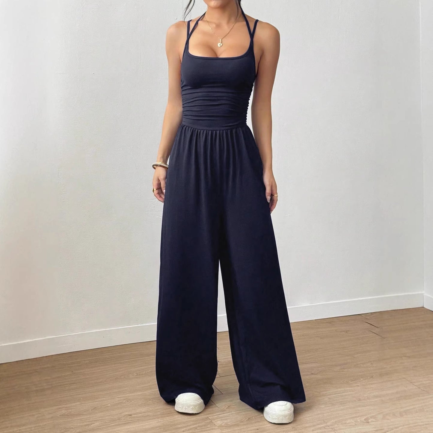 Women's Casual Summer Wide Leg Loose Wrapped Jumpsuits
