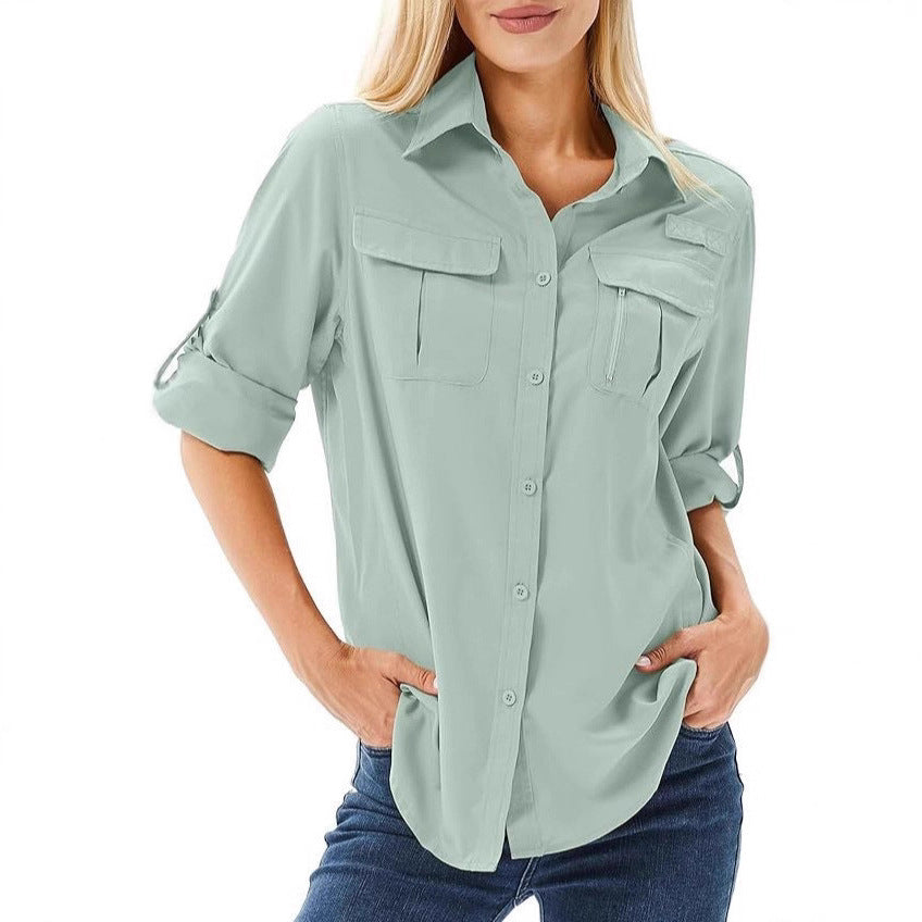 Women's Color Outdoor Casual Hiking Fishing Breathable Blouses