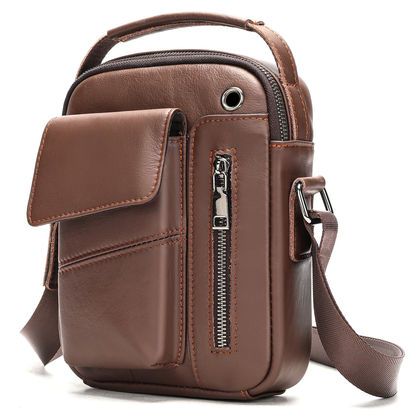 Men's Versatile Glamorous Leather First Layer Men's Messenger Bags