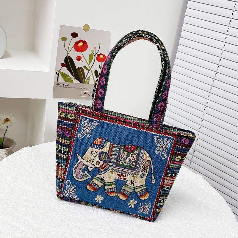 Women's Embroidered Canvas Ethnic Style Mummy Lunch Handbags