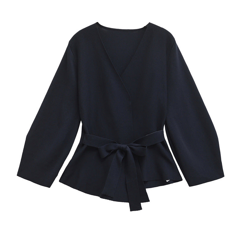 Women's Autumn Elegant Deep With Belt Padded Blazers