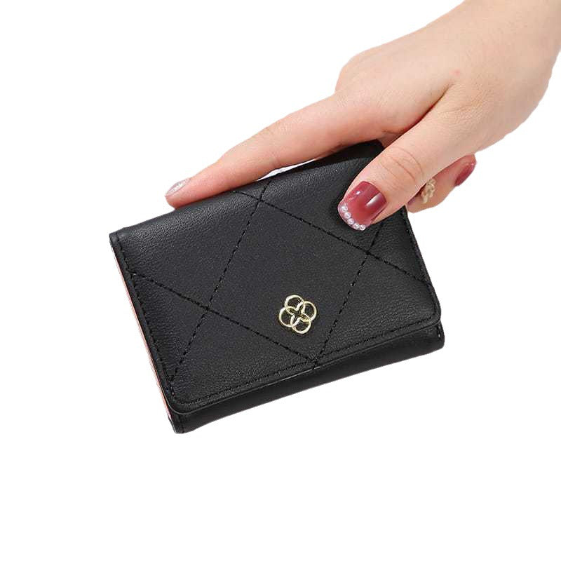 Women's Cute Fashion Heart Tri Fold Fresh Ladies Wallets