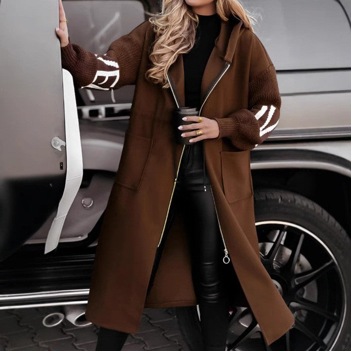 Women's High Quality Long Hoodie Trench For Coats