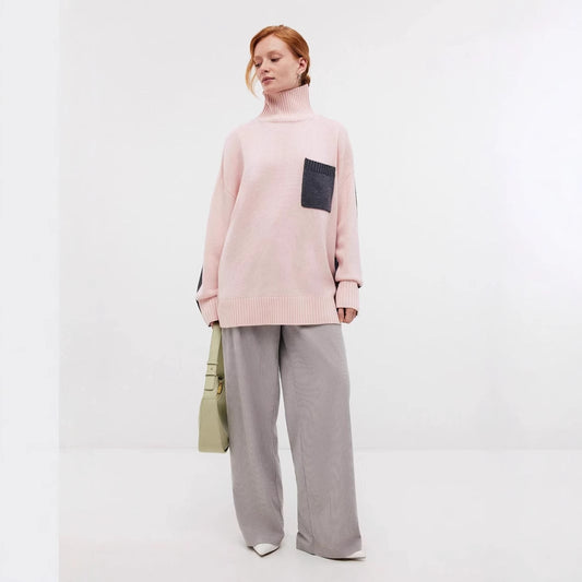 Women's New Knitted Loose Turtleneck Russian Sweaters