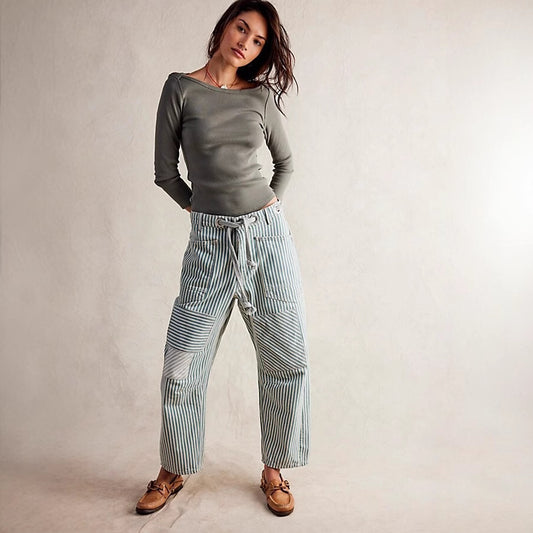 Mid Waist Fashion Commuter Casual Loose Wide Leg Women's Jeans