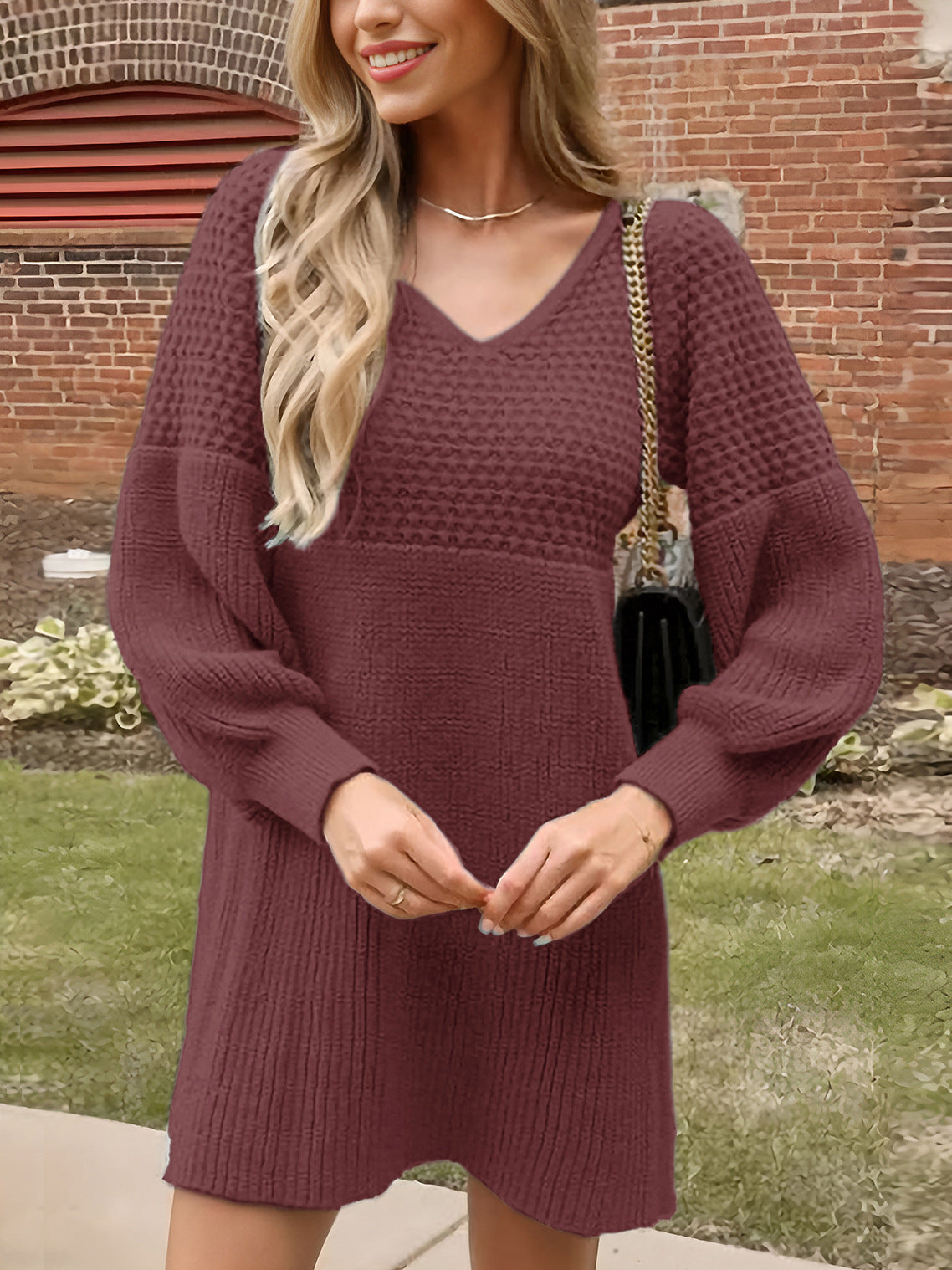 Retro Pullover Lantern Sleeve Idle Style Sweaters