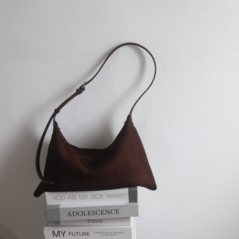 Women's Korean Soft Glutinous Suede Cattle Leather Armpit Bags