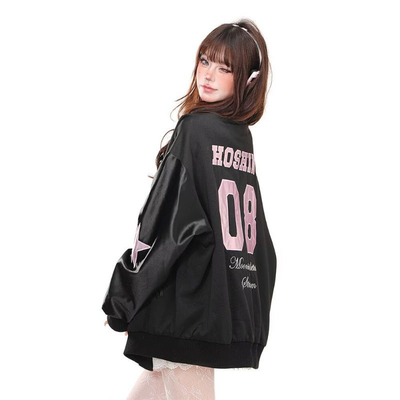 Trendy Popular American Bow Embroidered Baseball Coats