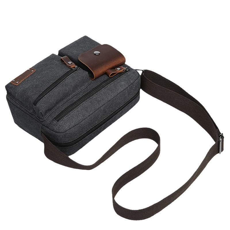 Men's Cross Mirror Canvas Korean Trendy Men's Messenger Bags
