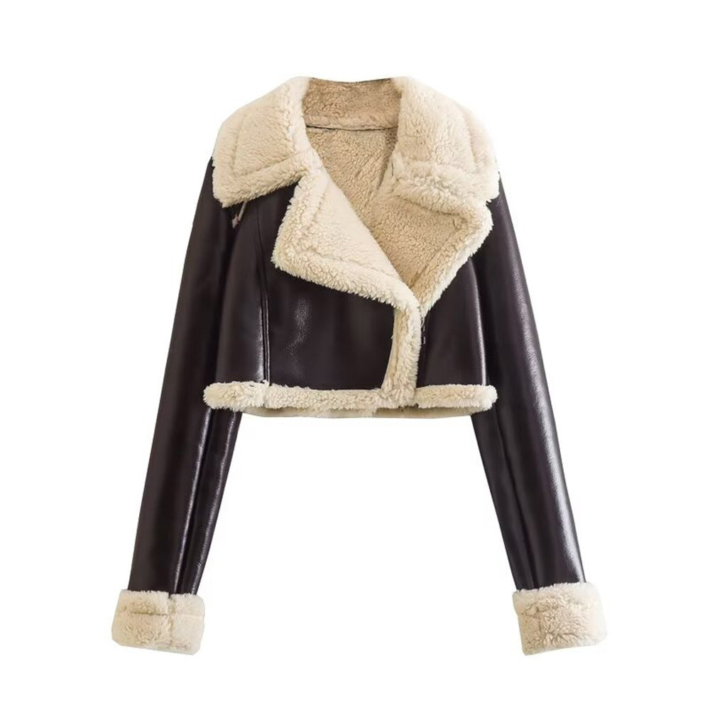 Women's Versatile Lapel Side Zipper Flight Jackets