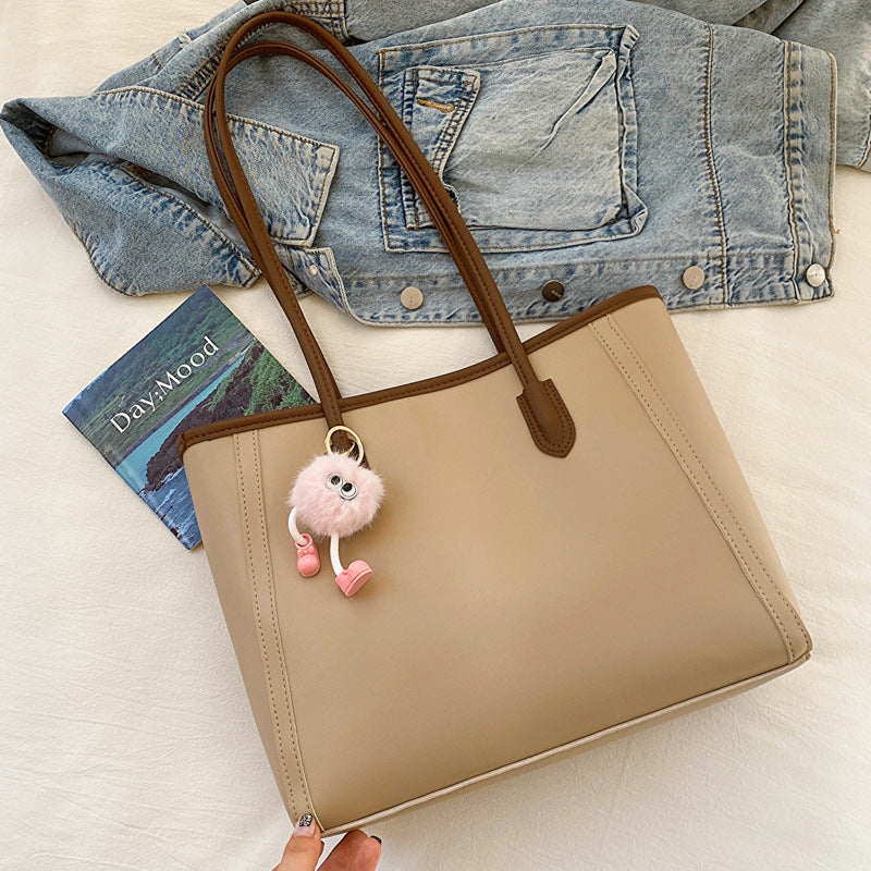 Elegant Commuter Textured Versatile Korean Style Tote Bags