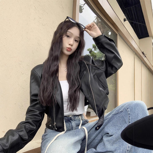 Women's Leather Retro Loose Fried Street Long Jackets